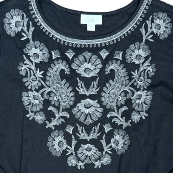 EUC Women's J.JILL Embroidered Long Sleeve Top Boho Flowy‎ Blouse | Size XLP - Picture 2 of 11